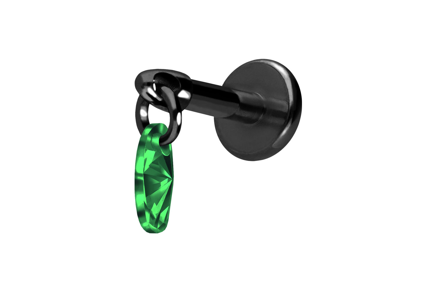 Titan Labret Piercing mit Innengewinde KRISTALLOVAL
